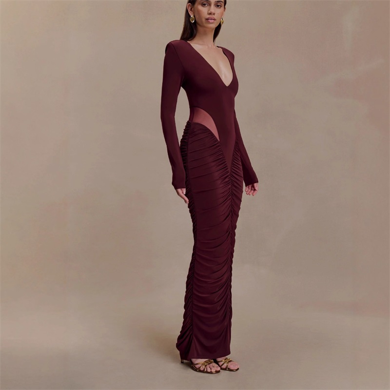 Women'S Formal Wear For A Wedding - 버건디 블랙 여성 댄스 파티 드레스