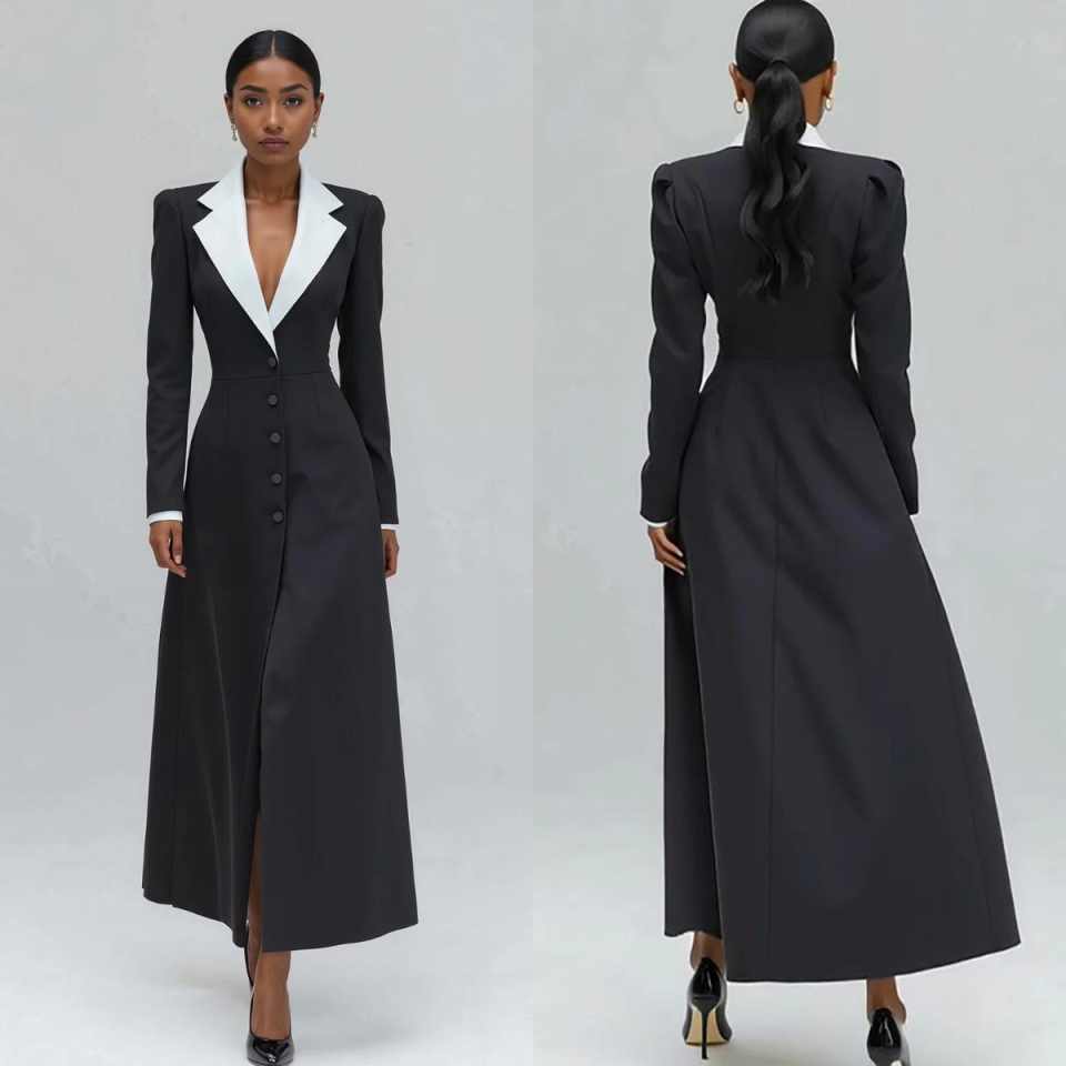 Women'S Formal Wear For Wedding Guest - A 라인 여성 롱 블레이저 재킷