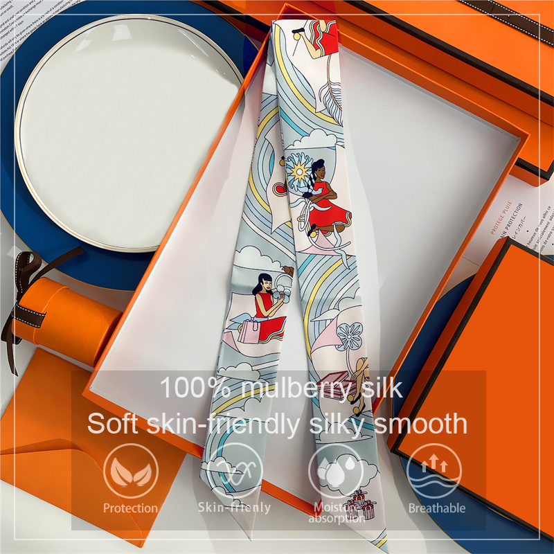 Scarf Silk Neck - 여성 100% 뽕나무 실크 스카프 헤어