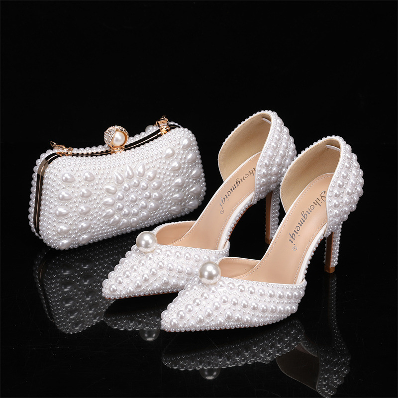 Women Formal Wear For Wedding - 여성용 가방 및 신발 세트 진주