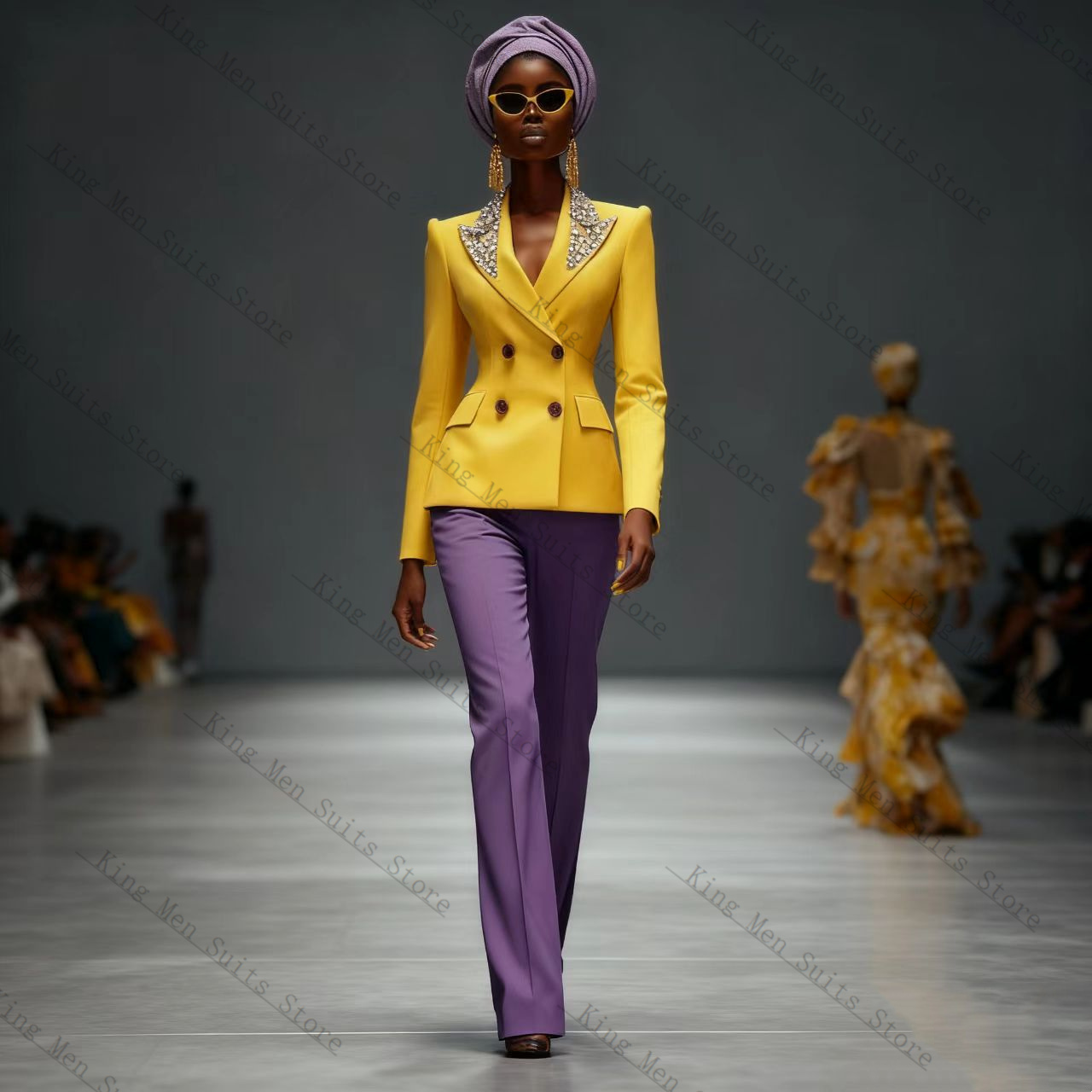 Women'S Formal Wear For Wedding Guest - 럭셔리 크리스탈 여성 정장 세트 2피스