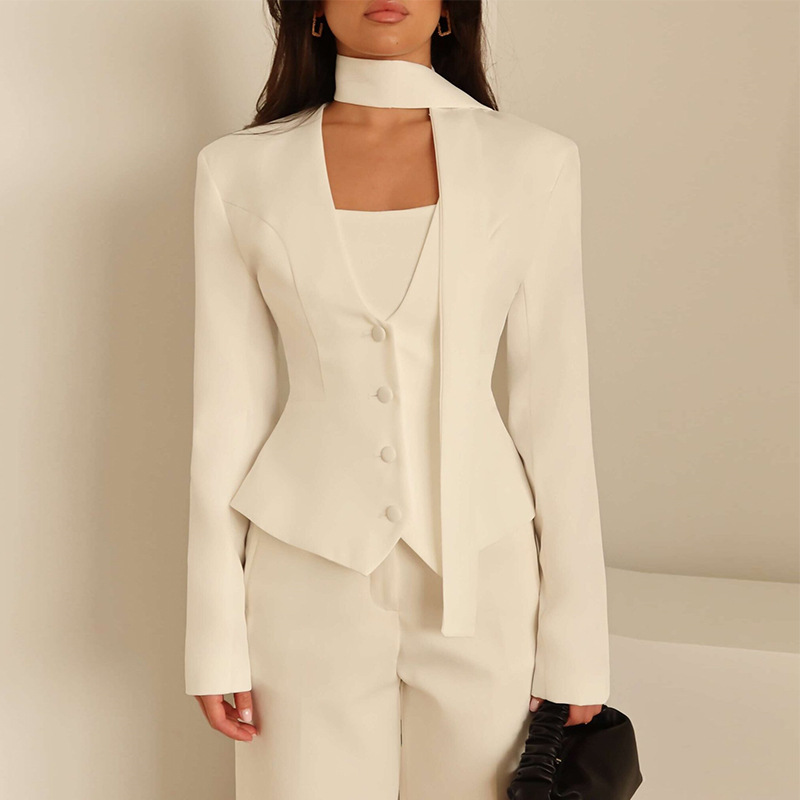 Women'S Formal Wear For Wedding Guest - 가을 여성 정장 1피스 숏 블레이저