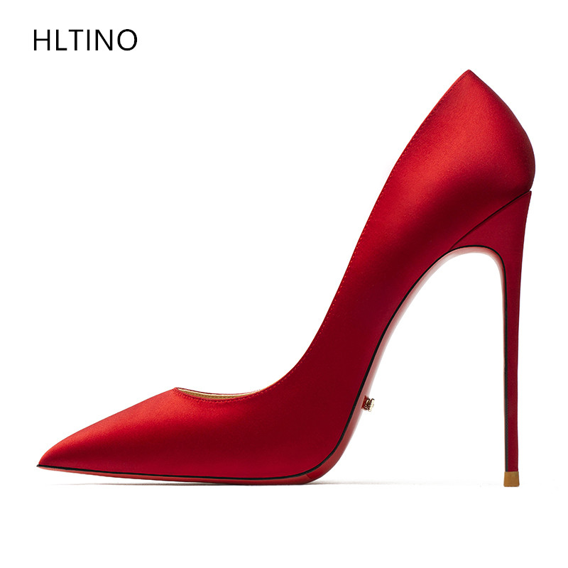 Women Formal Wear For Wedding - HLTINO 새로운 도착 레드 실크 드레스