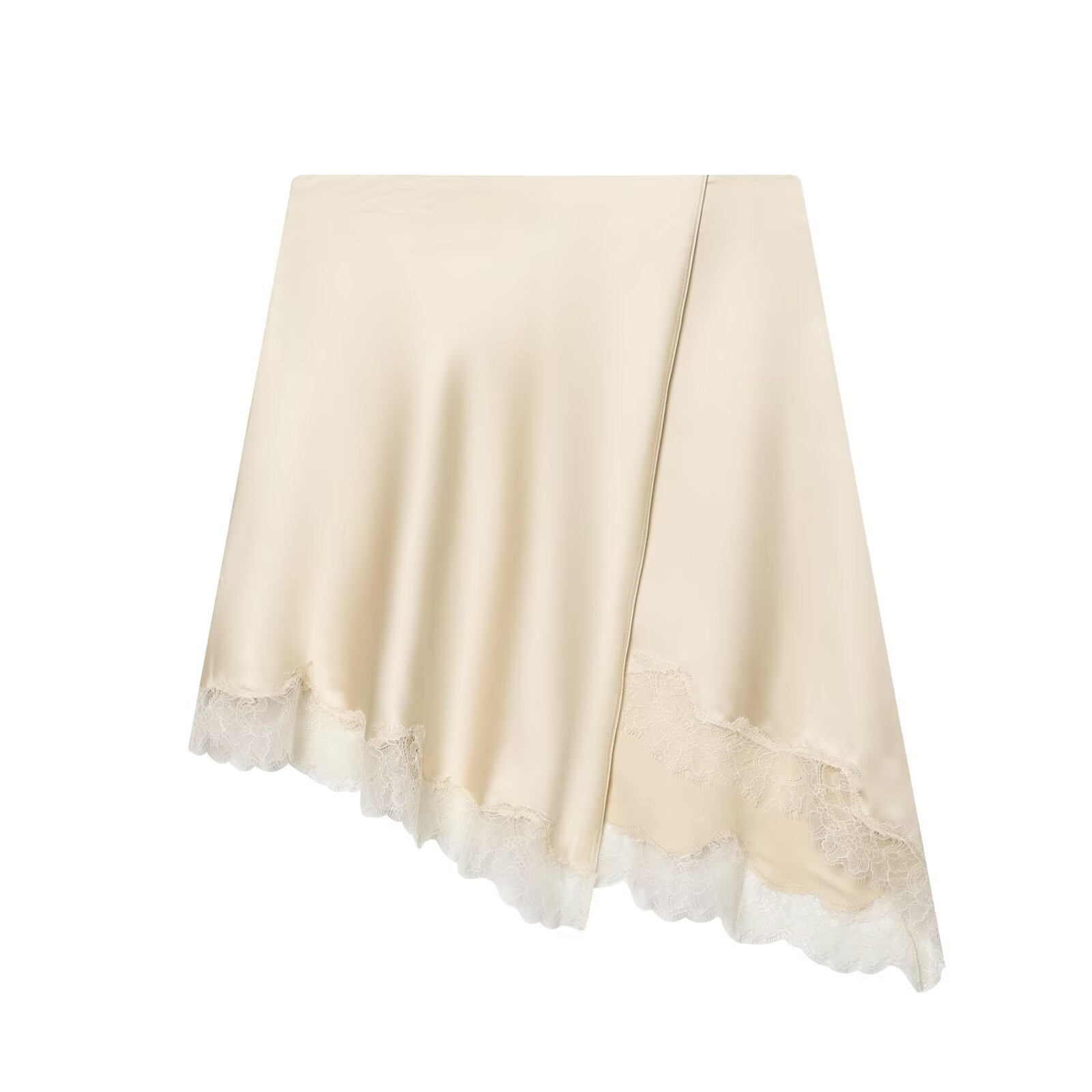 Women Formal Wear With Skirt - 여성용 우아한 새틴 레이스 헴 스커트