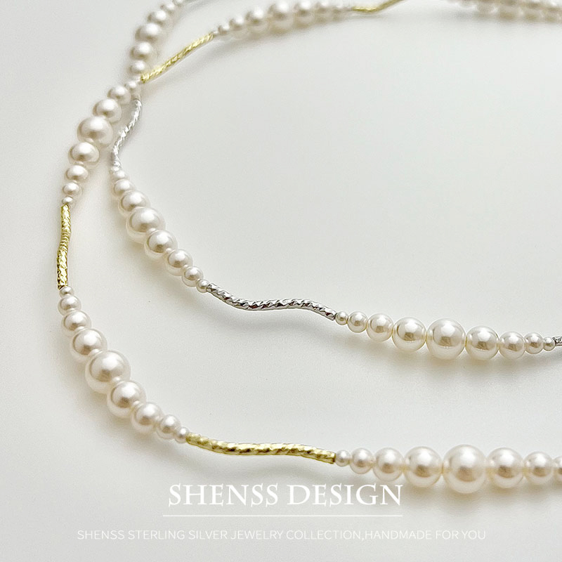 모조 진주 짧은 목걸이 팔찌, 구리 도금, 14k 골드 - Pearl Necklace Set 리뷰 및 가격