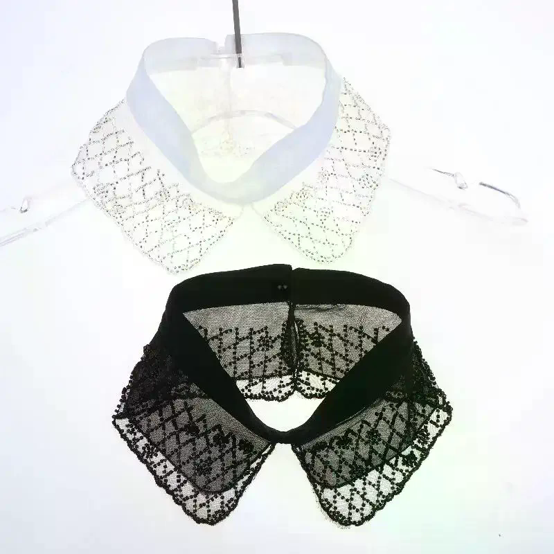 여성용 하프 셔츠 탈부착 가능한 레이스 칼라 자수 비즈 - Women'S Formal Wear Accessories 리뷰 및 가격