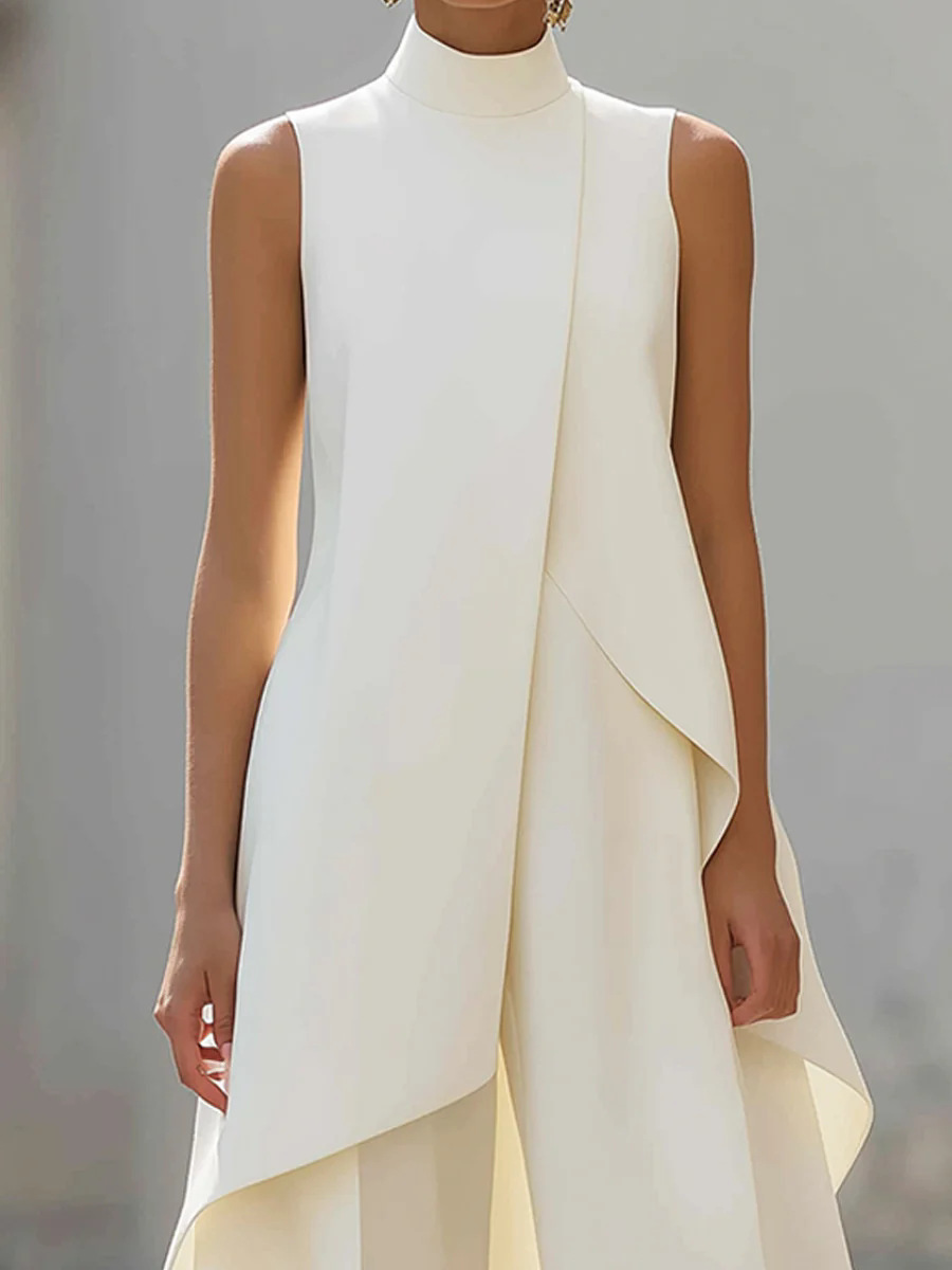 여성 스탠드넥 슬리브리스 레이어드 롱 베스트 와이드 레 - Women'S Formal Wear With Pants 리뷰 및 가격