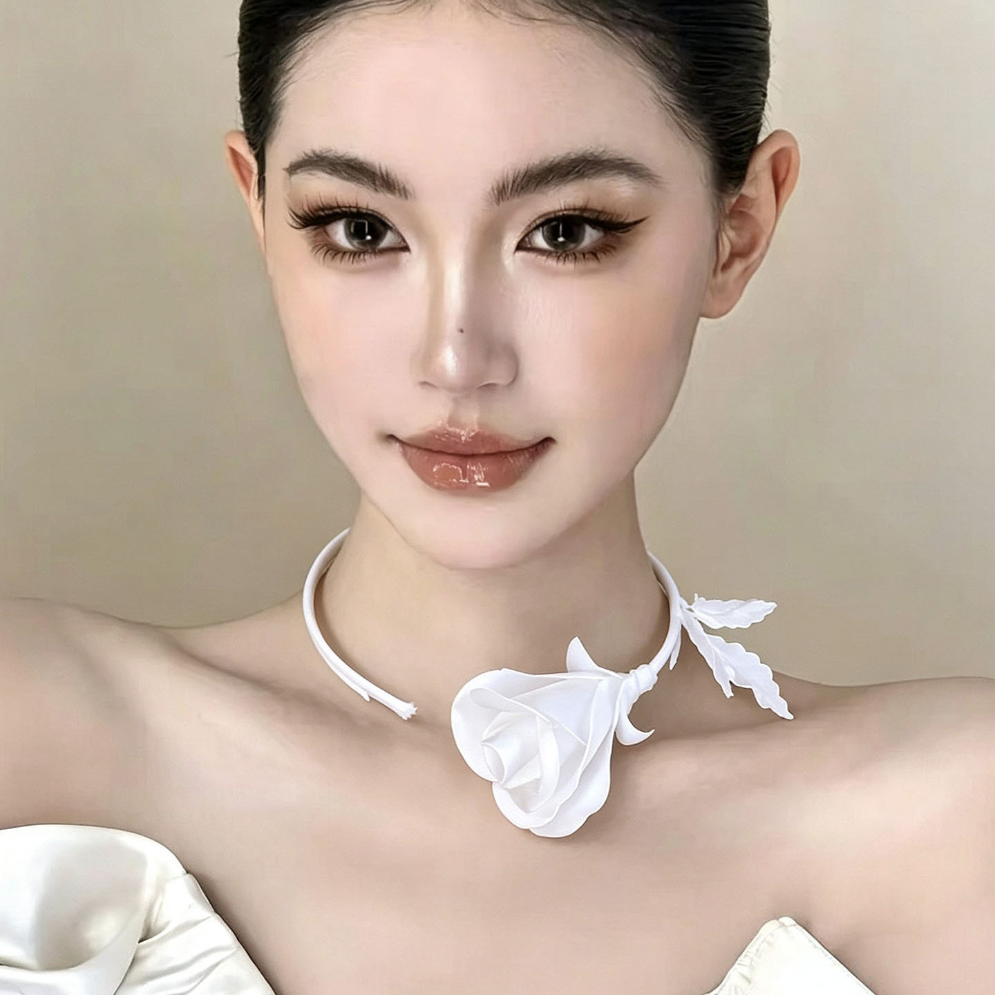 패션 주얼리 수제 화이트 블랙 로즈 꽃 목걸이 여성 여 - Women'S Formal Wear Accessories 리뷰 및 가격