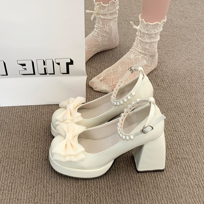 페이턴트 레더 플랫폼 여성 메리 제인 슈즈 보우 펄 앵 - Women Formal Wear For Wedding 리뷰 및 가격