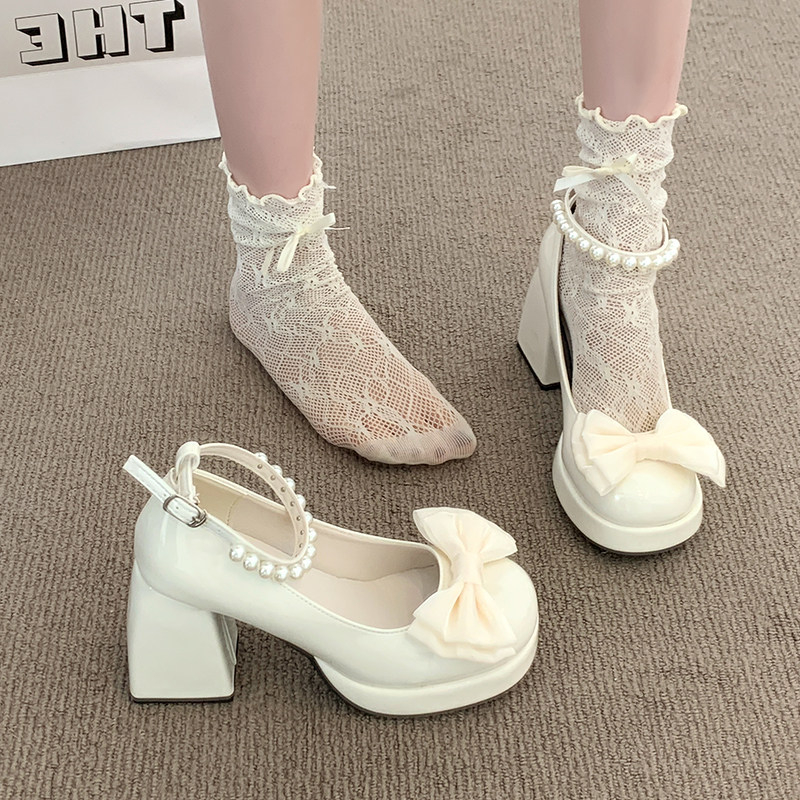 페이턴트 레더 플랫폼 여성 메리 제인 슈즈 보우 펄 앵 - Women Formal Wear For Wedding 리뷰 및 가격