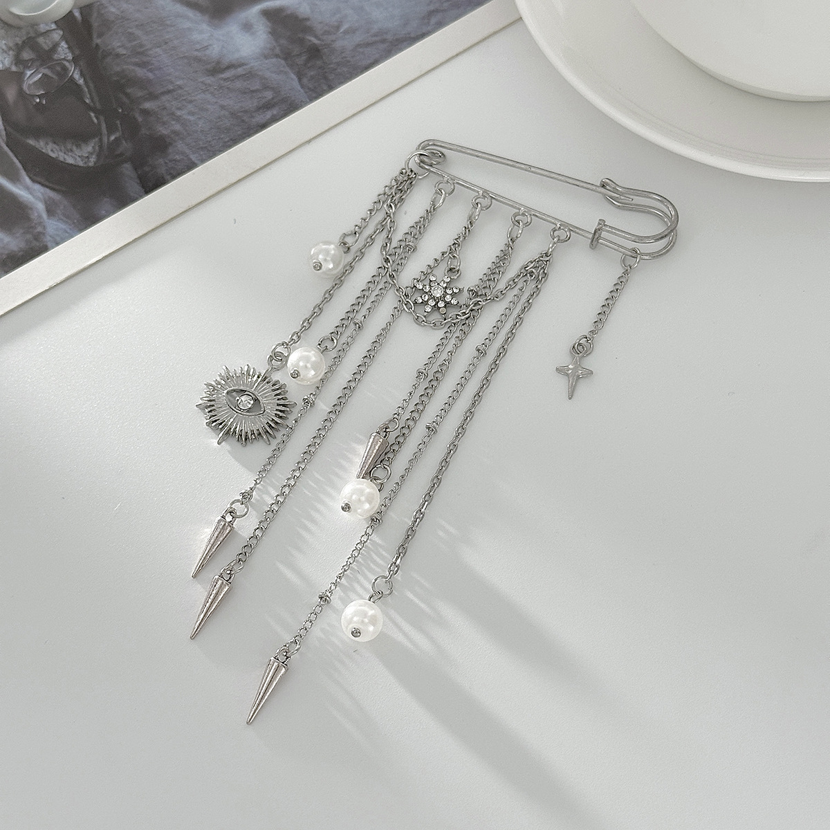 모조 진주 브로치 우아한 리벳 브로치 악마의 눈 브로치 - Women'S Formal Wear Accessories 리뷰 및 가격