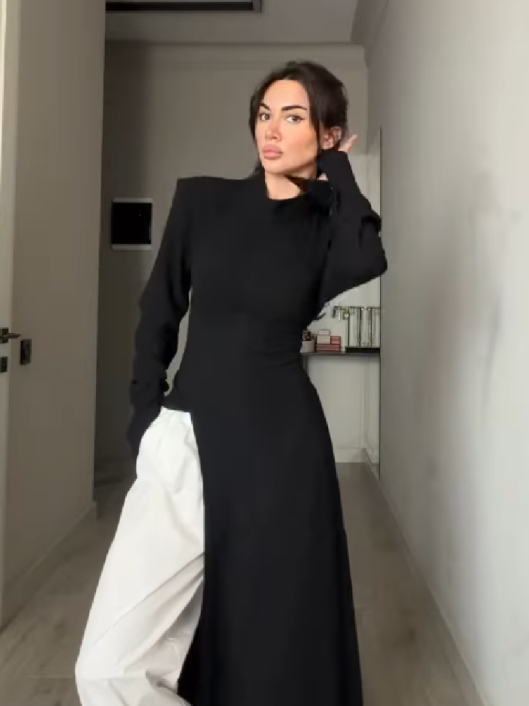 여성 우아한 하이넥 긴팔 맥시 드레스 섹시한 허리 슬리 - Women'S Office Formal Wear For Ladies 리뷰 및 가격