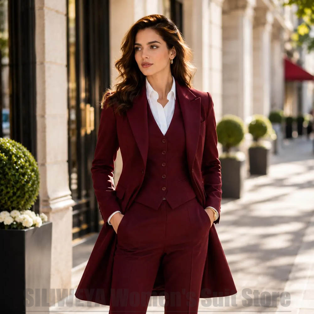 패션 여성 3피스 수트 우아한 피크 라펠 싱글 브레스티 - Women'S Office Formal Wear For Ladies 리뷰 및 가격