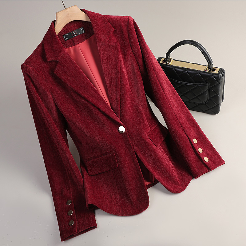 옐로우 골드 벨벳 블레이저 여성 가을 ​​겨울 캐주얼  - Women'S Office Formal Wear For Ladies 리뷰 및 가격