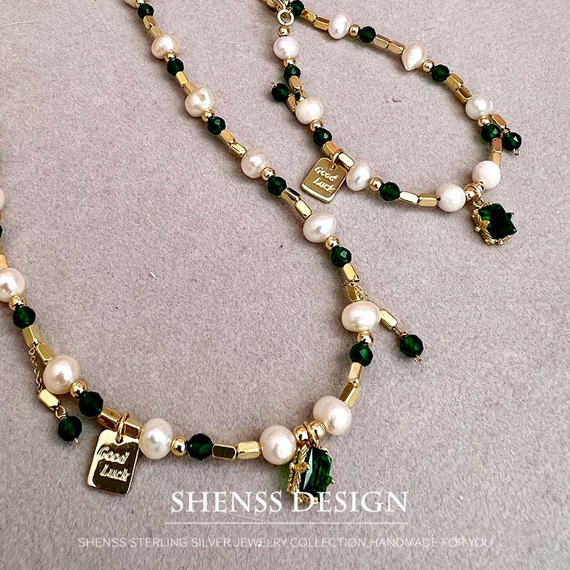 천연 담수 진주 지르콘 펜던트 목걸이, 구리 도금, 1 - Pearl Necklace Set 리뷰 및 가격