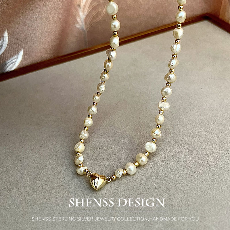 천연 바로크 담수 진주 목걸이, 구리 도금, 14K 골 - Pearl Necklace Set 리뷰 및 가격