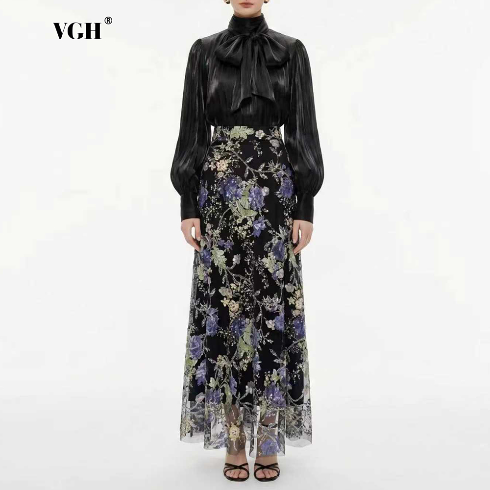 VGH 여성용 우아하고 세련된 블랙 플로럴 투피스 세트 - Women Formal Wear Set 리뷰 및 가격