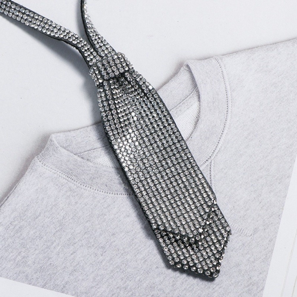 반짝이는 조절 가능한 라인스톤 넥타이, 이중 레이어 블 - Women'S Formal Wear Accessories 리뷰 및 가격