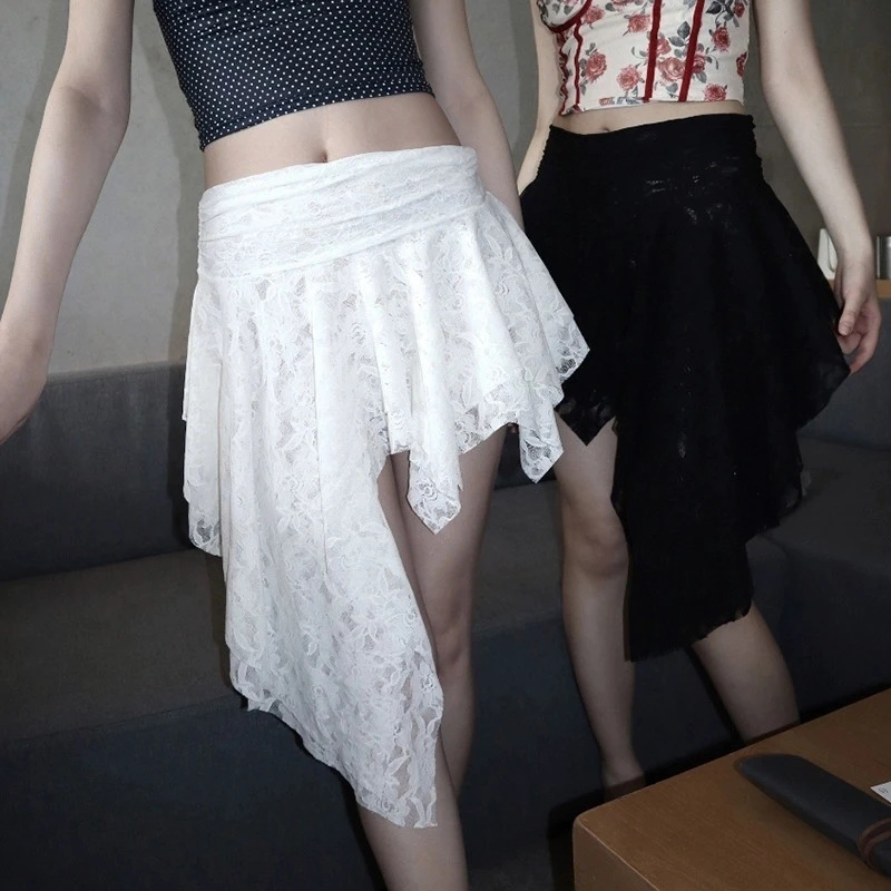 로즈 크로셰 레이스 비대칭 미니 스커트 보헤미안 시크  - Women Formal Wear Look 리뷰 및 가격