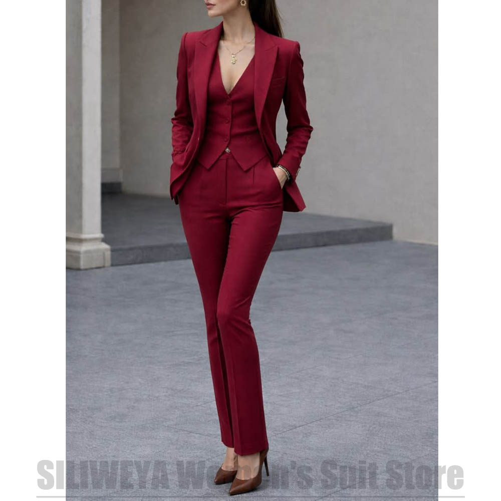 여성 3 피스 정장 세트 블레이저 조끼 바지 우아한 공 - Women'S Formal Wear For A Wedding 리뷰 및 가격