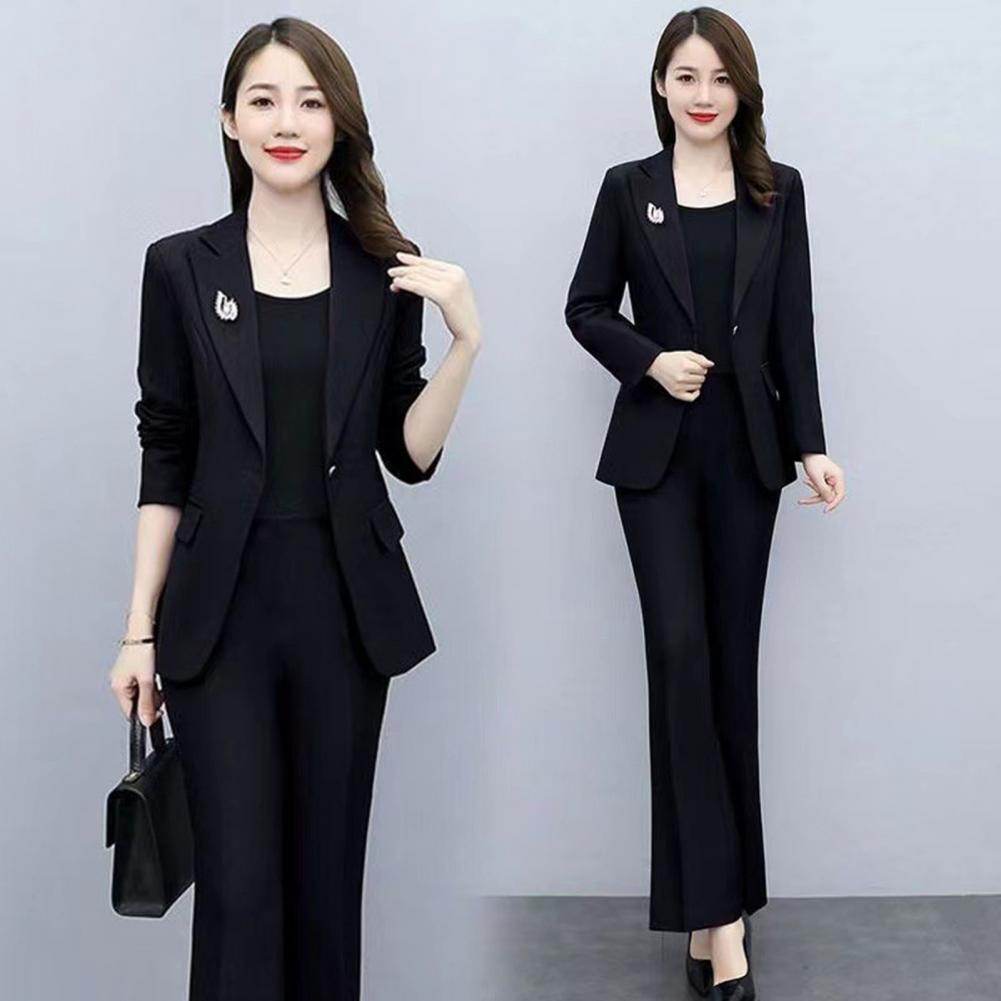 2피스/세트 여성 정장 코트 팬츠 세트 턴다운 칼라 긴 - Women'S Formal Wear With Pants 리뷰 및 가격
