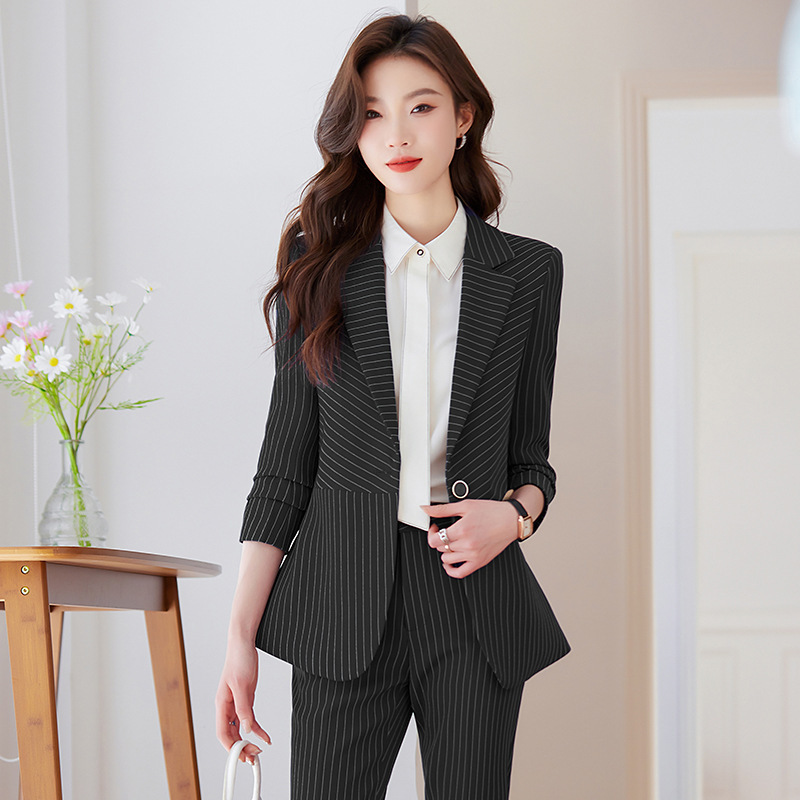 여성용 블루 스트라이프 수트 2025 신상 봄 가을 우 - Women'S Formal Wear Stores 리뷰 및 가격