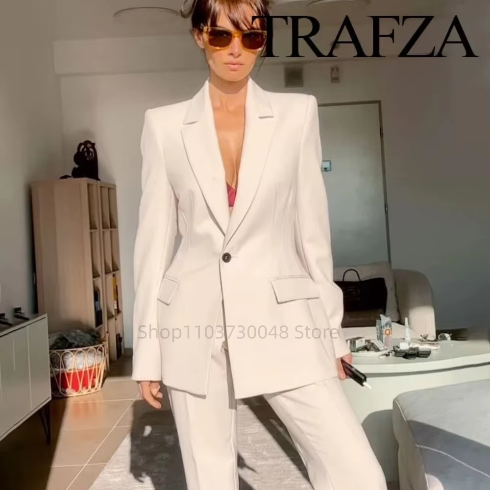 패션 오피스 여성 블레이저 및 바지 정장 세트, 화이트 - Women'S Formal Wear With Pants 리뷰 및 가격