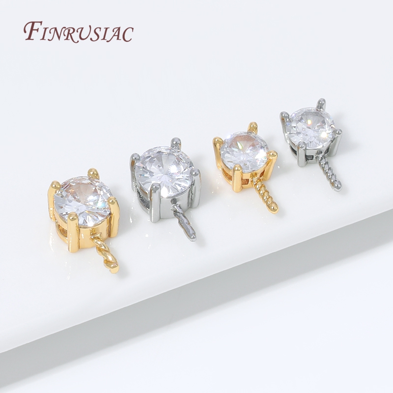 18K 금도금 CZ 프롱 세팅 진주 커넥터, 지르콘 인 - Pearl Necklace Set 리뷰 및 가격