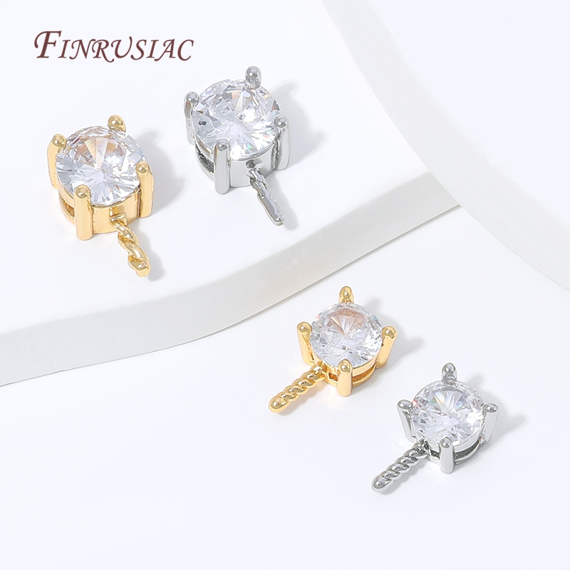 18K 금도금 CZ 프롱 세팅 진주 커넥터, 지르콘 인 - Pearl Necklace Set 리뷰 및 가격